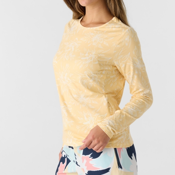 Hang Ten Sunray Long Sleeve Tee Swim Cover Up Yellow UPF50 UV Shirt Large - Picture 1 of 10